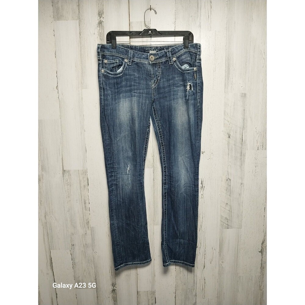 Silver Jeans Women's Tag Size 31X32 Berkley straight Denim Pants Actual 33x30